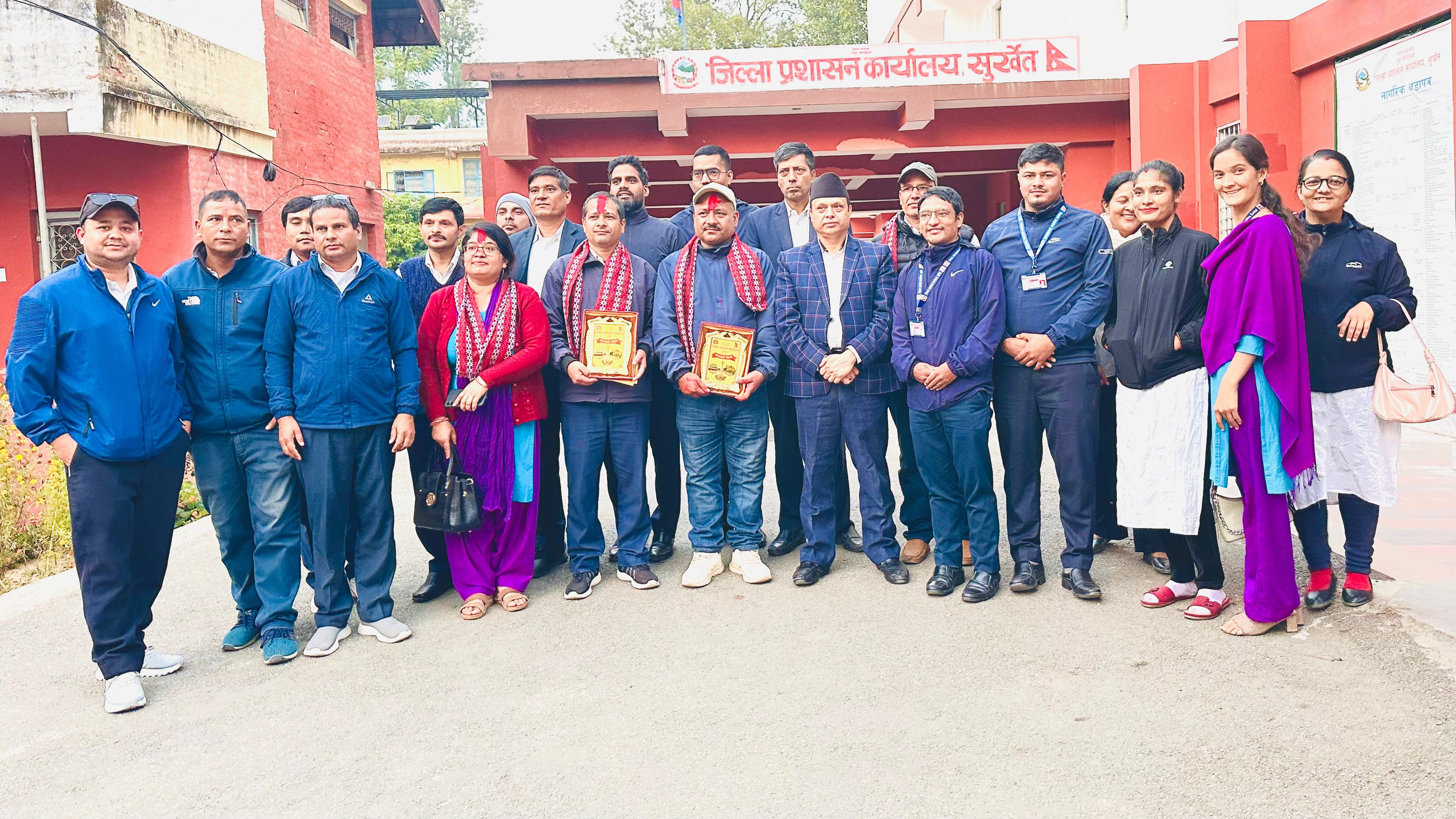 लेखापाल देवप्रसाद उपाध्याय र नायब सुब्बा दर्गा प्रसाद आचार्यको बिदाई तथा लेखापाल नर बहादुर थापा र खरिदार प्रभा भण्डारीको स्वागत कार्यक्रम २०८१/०८/०४